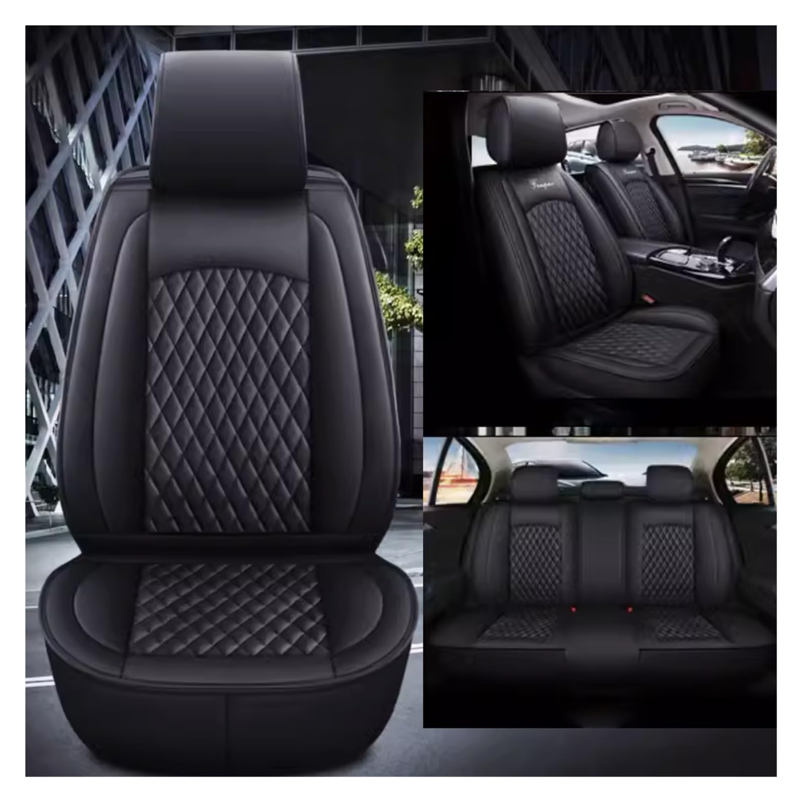 VIVAZYQ Full Set Auto Sitzbezüge für Seat Leon 1999-2004, Auto Sitzbezüge Sets, Sitzbezug Schonbezüge Sets,Autositzbezüge Leder, Autositzbezüge Universal passend(Black) von VIVAZYQ