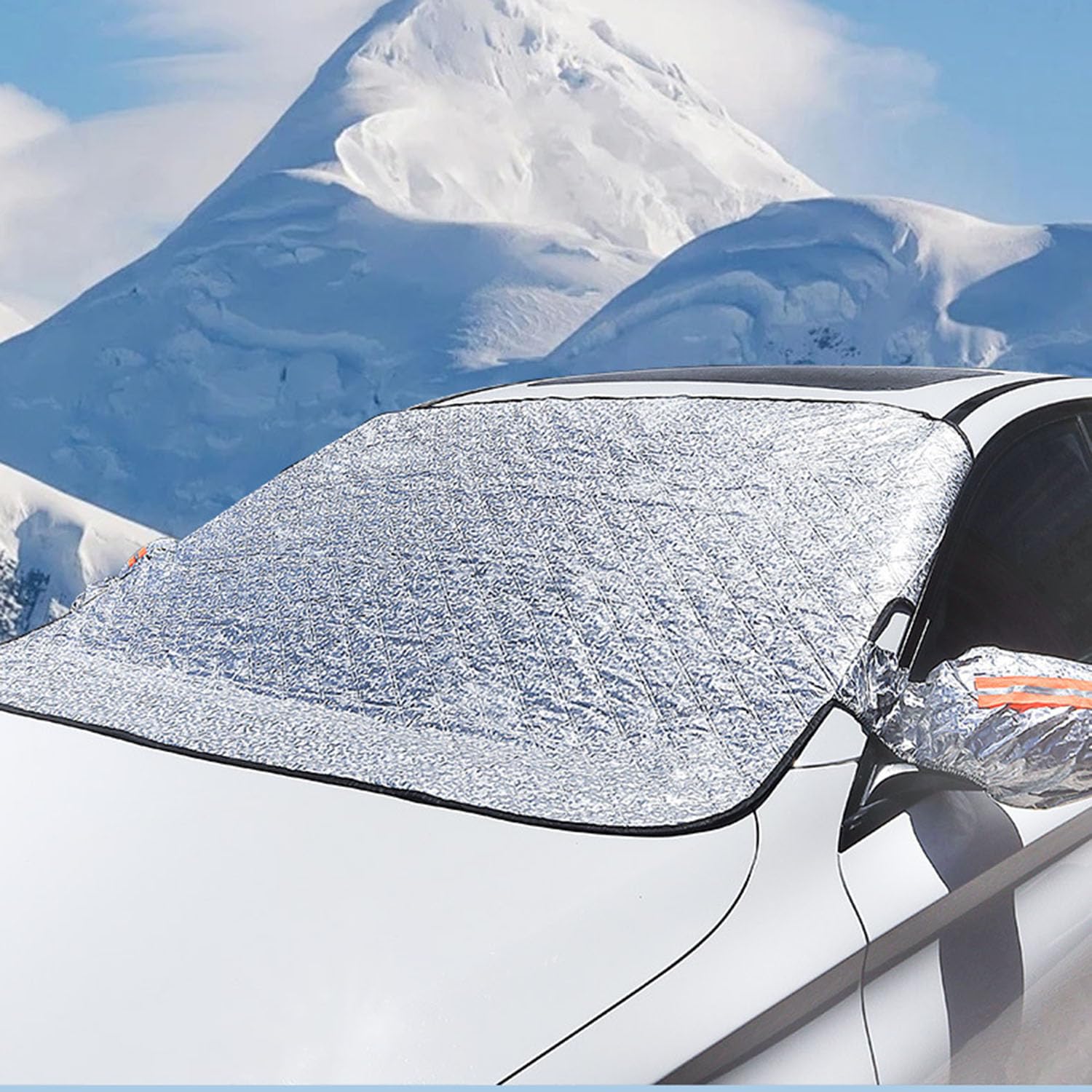 VIYFOEG Auto-Windschutzscheibenabdeckung, magnetische Auto-Windschutzscheibe für Eis und Schnee, mit reflektierender Warnung und 9 Magneten, für Autos, SUV, Van, SUV von VIYFOEG