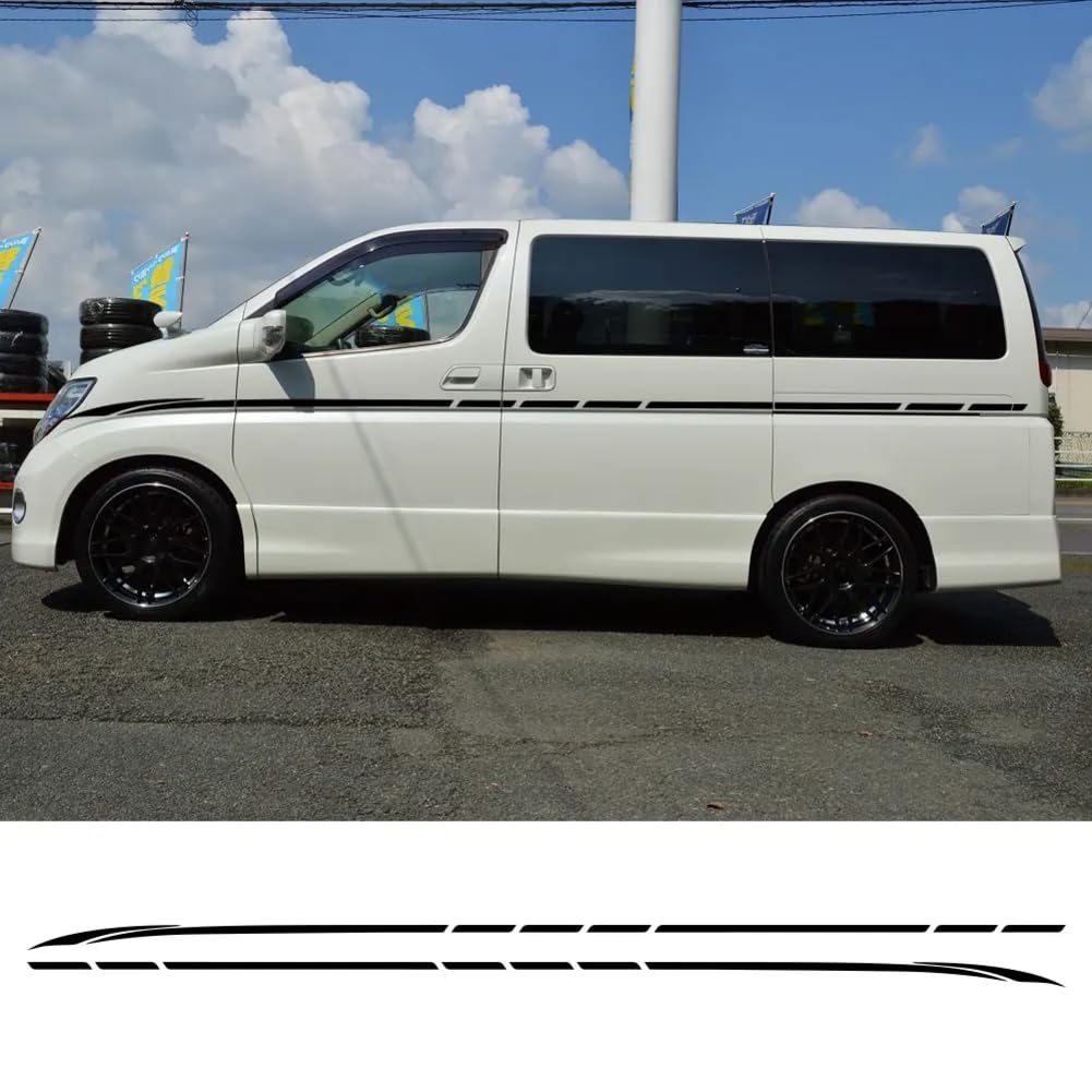 2 STÜCKE Auto Tür Seite Aufkleber Camper Van Streifen Grafik Tuning Auto Zubehör Vinyl Aufkleber, für Nissan Elgrand E50 E51 E52 2.5 von VIYOHOH