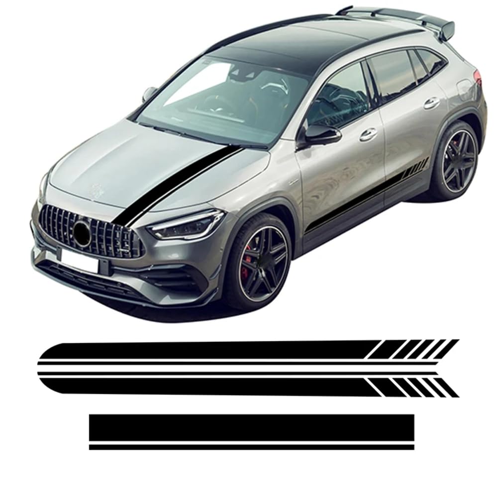 Edition 1 AMG Auto Motorhaube Aufkleber Seitenstreifen Rock Aufkleber, für Mercedes Benz GLA Klasse X156 H247 GLA45 GLA200 GLA250 Zubehör von VIYOHOH