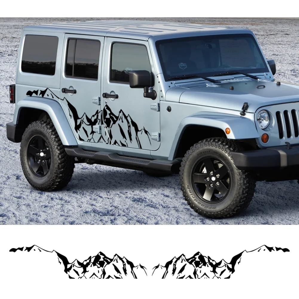 Für Jeep Wrangler JK JL TJ YJ Autoseitenaufkleber Berge Modell Automobiltür Vinyl Film Trim Decals Auto Externes Zubehör von VIYOHOH