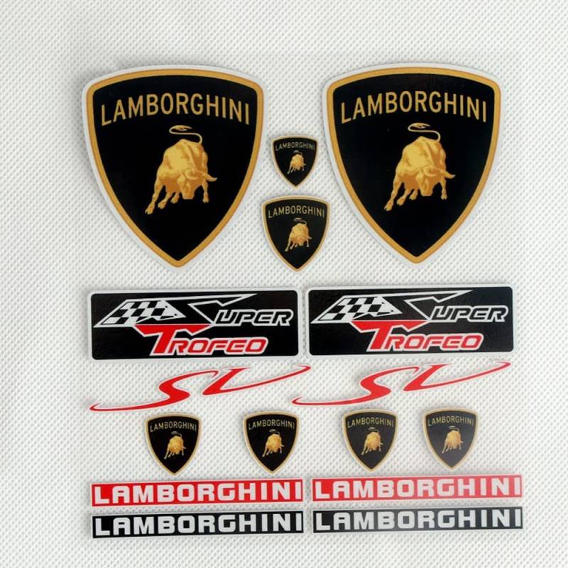 Selbstklebende Auto Emblem Aufkleber, für Lamborghini Abzeichen Dekoration, Auto Zubehö, Auto Außen Emblem Abzeichen,B von VIYOLI