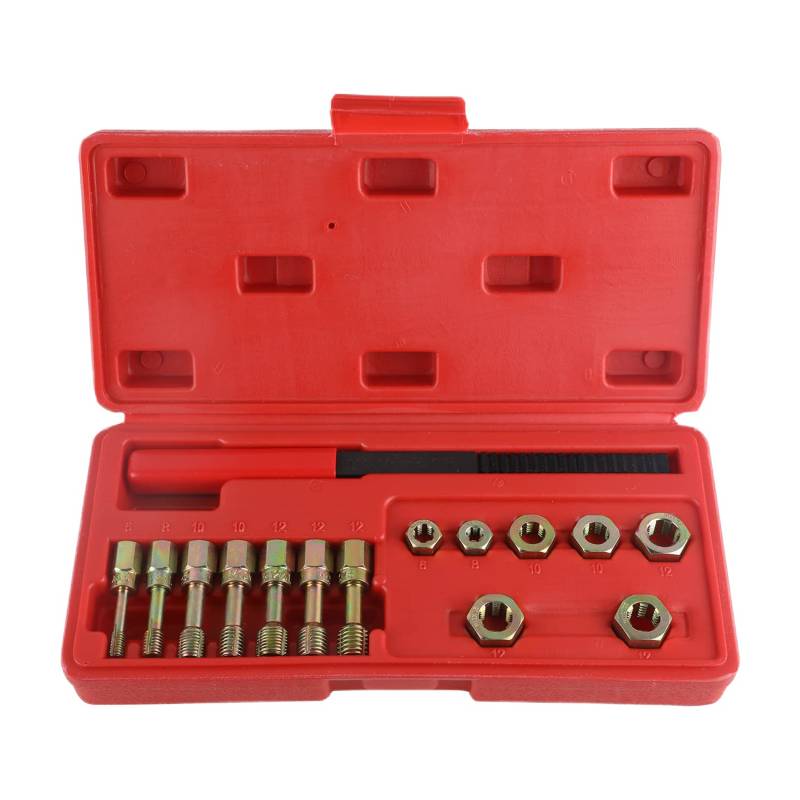 VKALTUL Thread Chaser Set,15-teiliger Satz Thread Chaser Set 7 metrischer Gewindereparaturwerkzeugsatz von VKALTUL