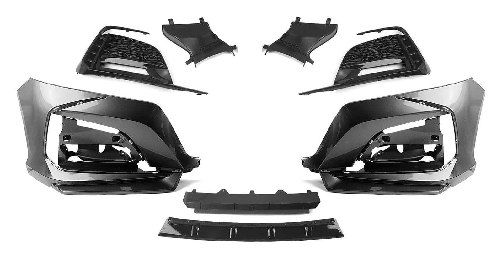 Stoßstangengrill Für A&ccord 10th 2018-2021 Frontstoßstangenabdeckung Autogehäuse Ansaughaube Splitter Spoiler Kit Frontnierengitter(Schwarz) von VKVZGPRARW