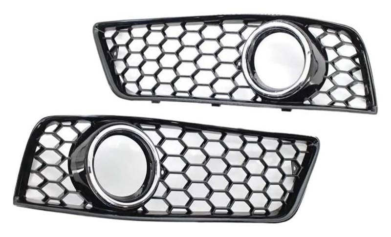 Stoßstangengrill Für A3 8P 2009-2013 Autogitter Nebelscheinwerfer Lampengitterabdeckung Honeycomb Mesh Grille Auto Frontstoßstange Nebelscheinwerferabdeckungen(Chrome Silver) von VKVZGPRARW