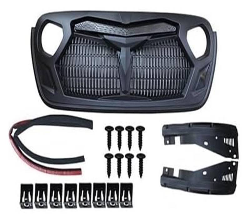 Stoßstangengrill Für Wrangler Für JL 2018 2019 2020 Frontstoßstangengrill Frontkühlergrills Auto Front Upper Hood Mesh Grille(Style A) von VKVZGPRARW