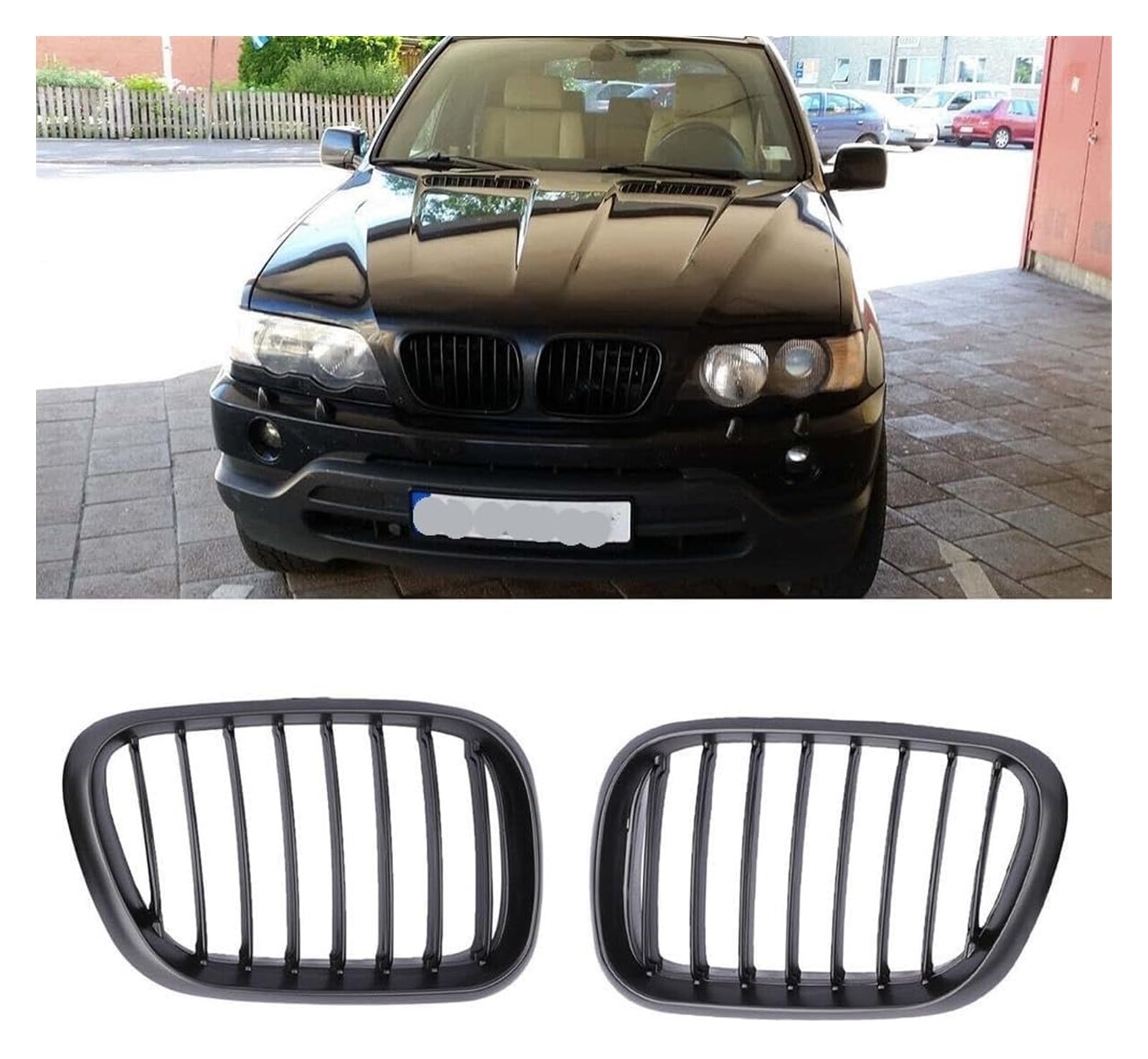 Stoßstangengrill Für X5 Für E53 1999-2003 Frontstoßstangengrill Kühlergrills Kühlergrills Ansaughaubengrill Einzellamelle Doppellamelle(Single line) von VKVZGPRARW