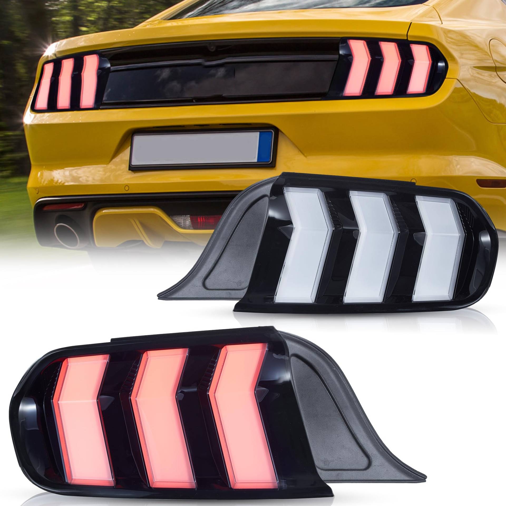 VLAND Five Modes Rückleuchten für Mustang 2015-2023 Rücklichter (Klar) von VLAND