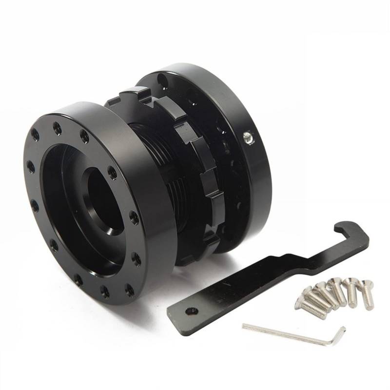 VMXGTF Aluminium Lenkrad Boss Kit 40mm-70mm Einstellbare Hub Spacer Universal Auto Schwarz Lenkrad-Entriegelungsadapter von VMXGTF