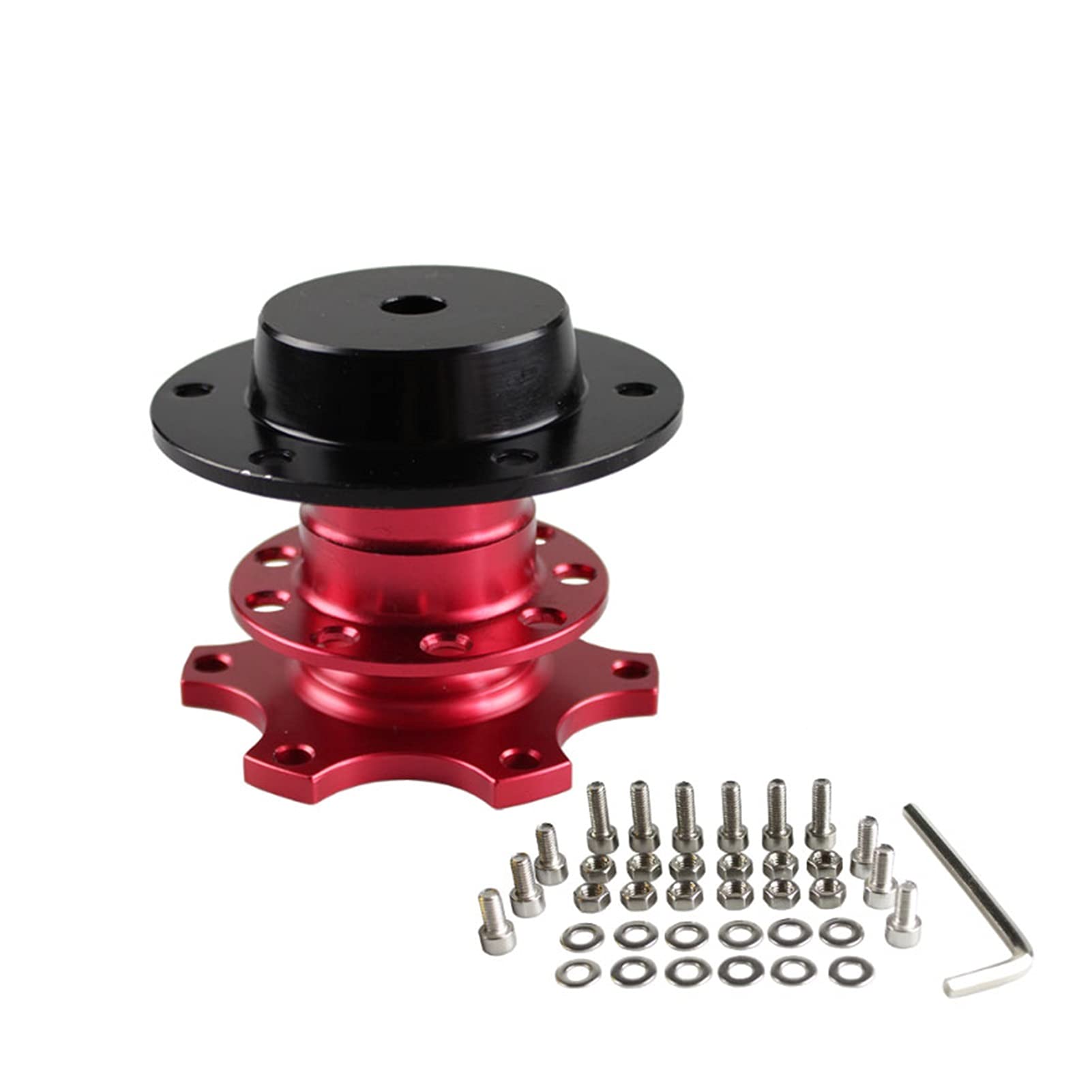 VMXGTF Aluminium-Lenkrad-Schnellspanner-Abstecknabenadapter-Boss-Kit RS-QR001 Lenkrad-Entriegelungsadapter(Red) von VMXGTF