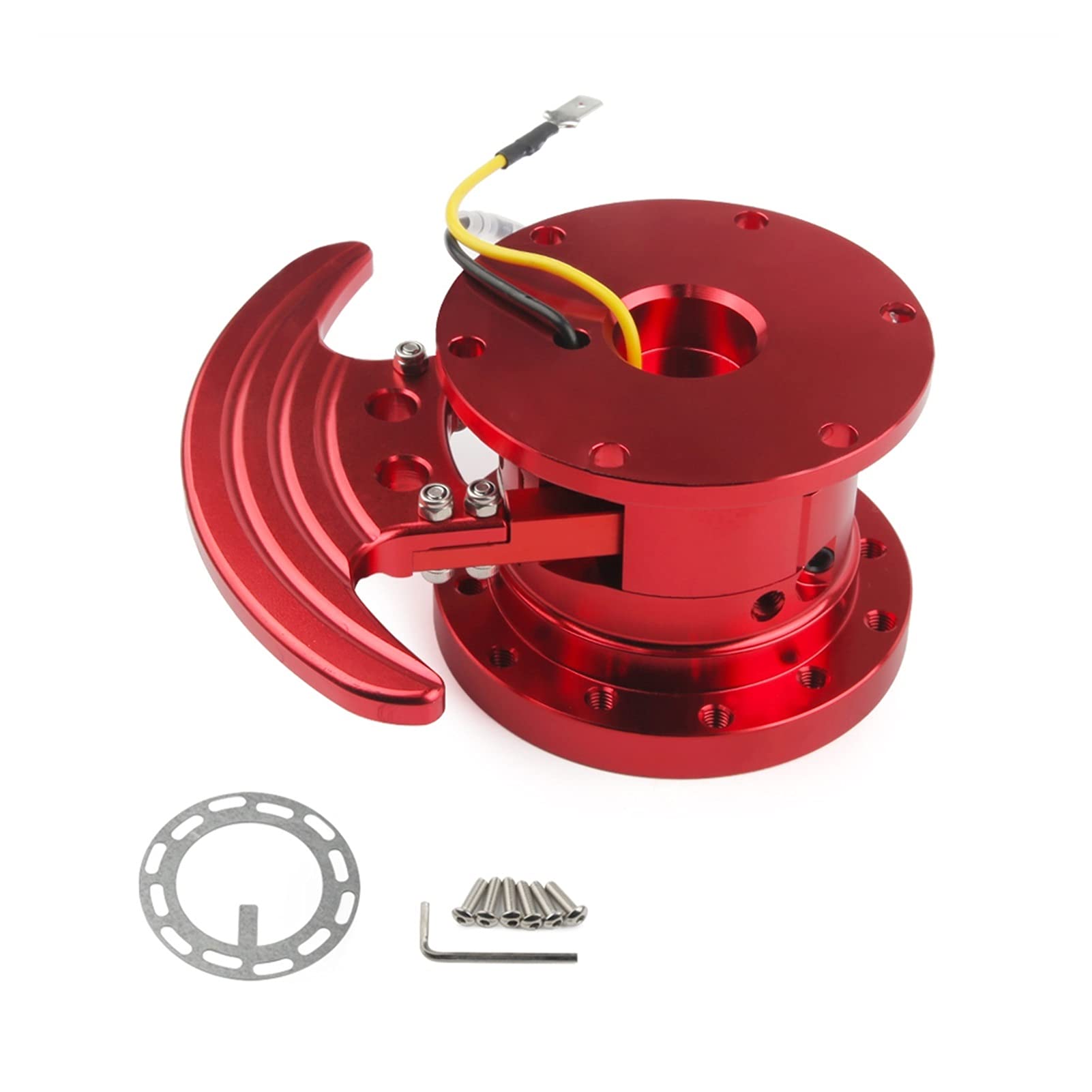 VMXGTF Lenkrad Schnell Hohe Tilt Racing Release Hub Kit Adapter Körper Abnehmbare Snap Off Boss Kit Lenkrad-Entriegelungsadapter(Red) von VMXGTF