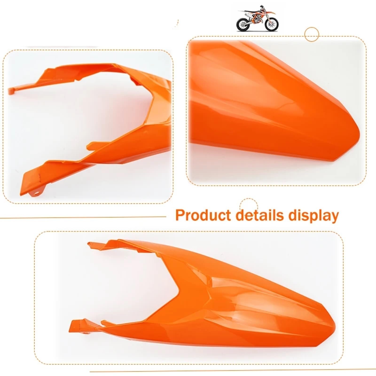 VMXGTF Motorrad KT 85 Heckfender Kotflügel Kunststoffschutz Radabdeckung Verkleidungsset, for KT85 Dirt Pit Bike Zubehör Fahrzeug-Kotflügelsatz(Orange) von VMXGTF