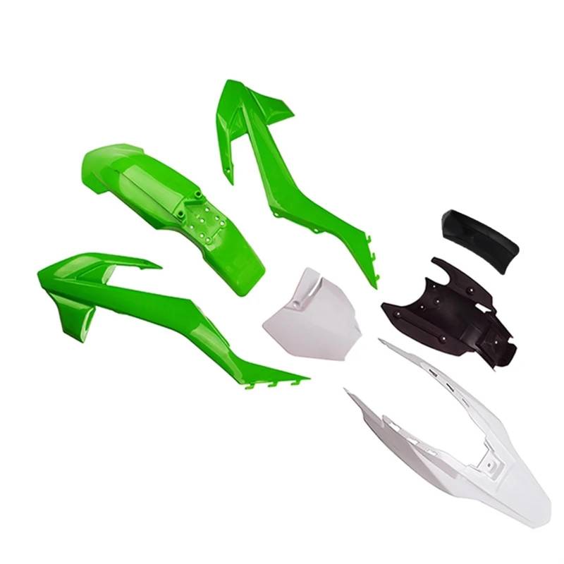 VMXGTF Motorrad KT65 Kunststoff Verkleidung Body Kit Kotflügel Kotflügel, for KT 65 Motocross Dirt Pit Bike Zubehör Fahrzeug-Kotflügelsatz(Green White) von VMXGTF