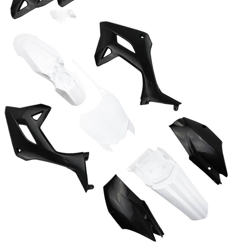 VMXGTF Pit Dirt Bike Kunststoff Verkleidung Kit Motorrad Körper Abdeckung Set Kotflügel CRF110 CRF 110 Endure Schutz Zubehör Fahrzeug-Kotflügelsatz(Black-White) von VMXGTF