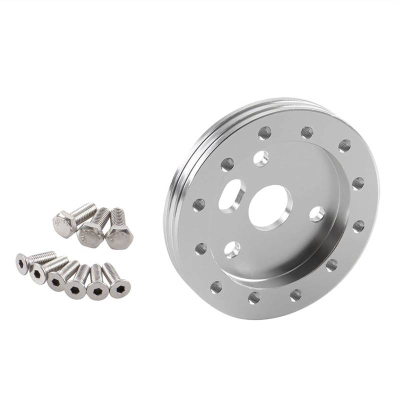 VMXGTF Universal 0,5 in 1 in Lenkrad Zu Grant 3 Loch Hub Spacer Pad 6 Loch Adapter Auto Zubehör Lenkrad-Entriegelungsadapter(0.5in-Silver) von VMXGTF