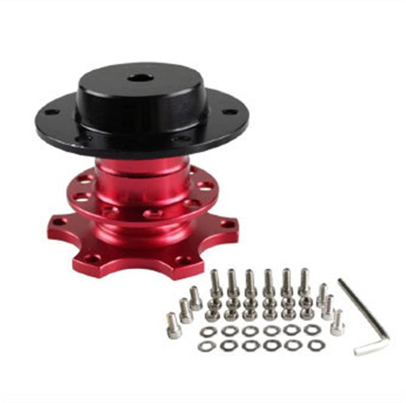 VMXGTF Universal Lenkrad Schnellspanner Naben Boss Kit Radnabenadapter 6 Loch Lenkradnabe Lenkrad-Entriegelungsadapter(Red) von VMXGTF