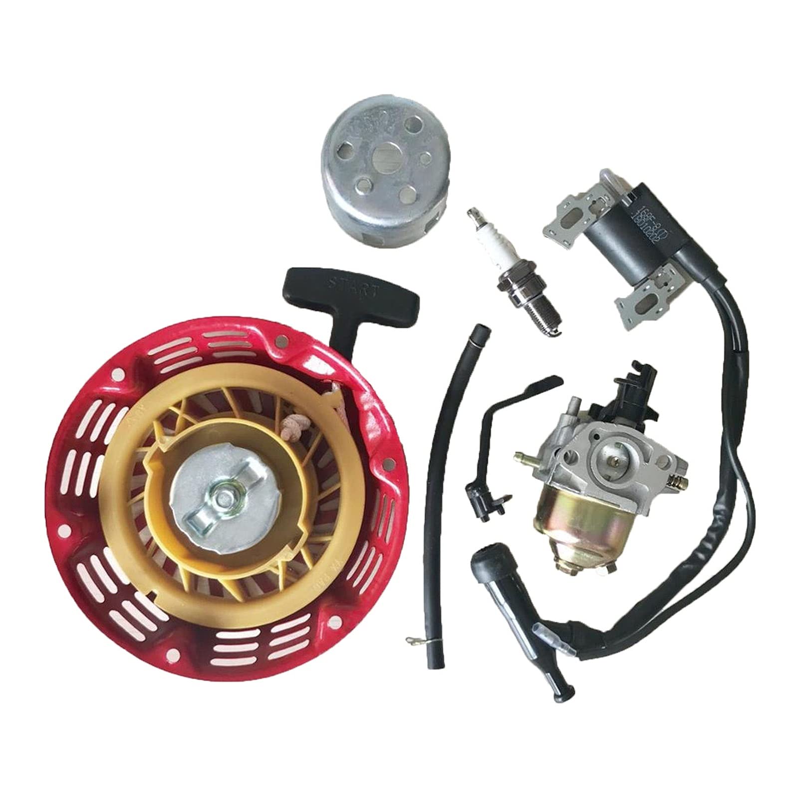 VMXGTF Zündspule Zündkerze Vergaser Vergaser Rücklaufstarter Motor Generator, for GX160 GX200 5,5 PS 6,5 PS Austausch des Rücklaufstarters für Rasenmäher von VMXGTF