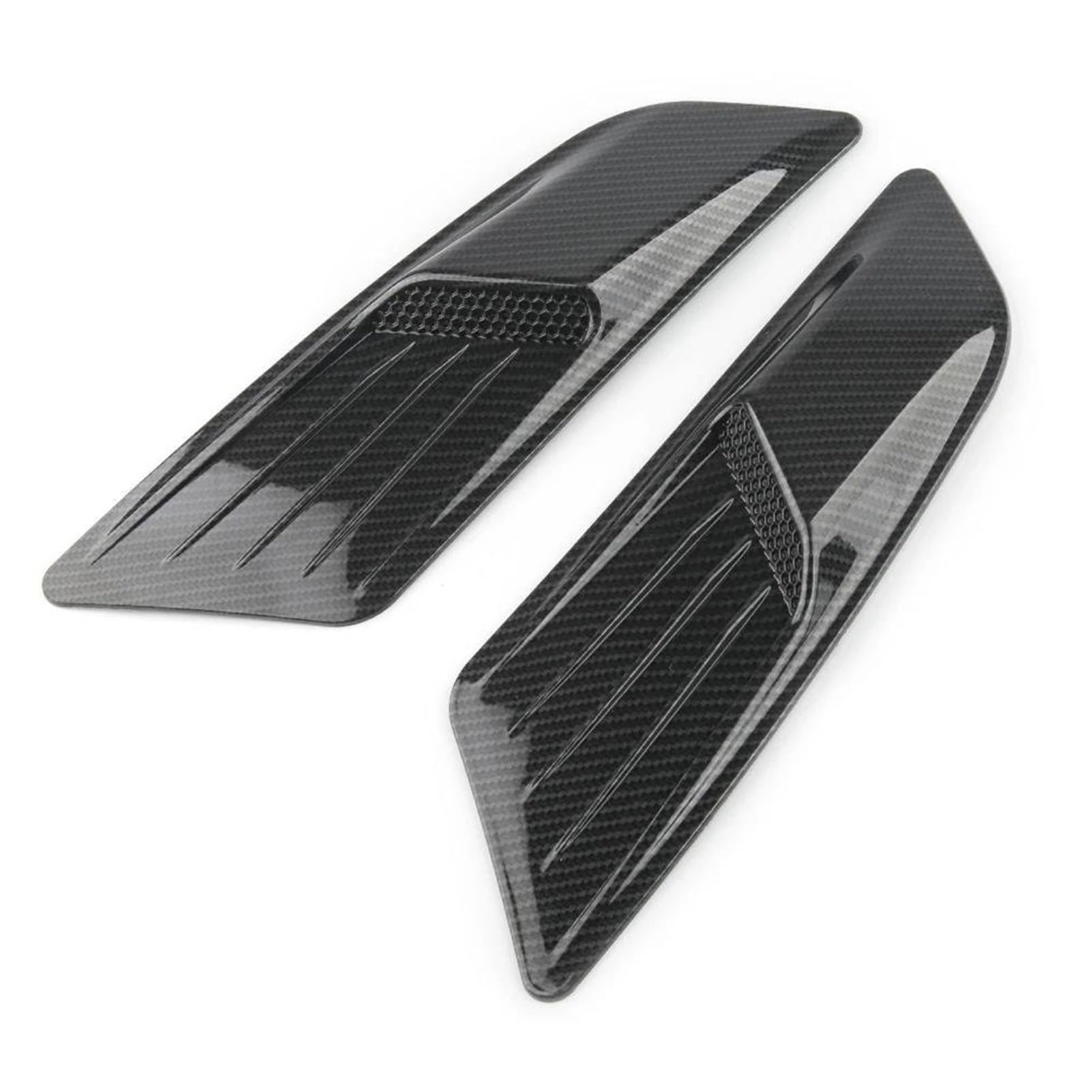 VNABIA Ansaugschaufel Turbo 1 Paar Auto Außen Dekoration Auto Haube Aufkleber Schwarz Universal Side Air Intake Flow Vent Abdeckung Dekorative Auto-Styling(Carbon Grain) von VNABIA