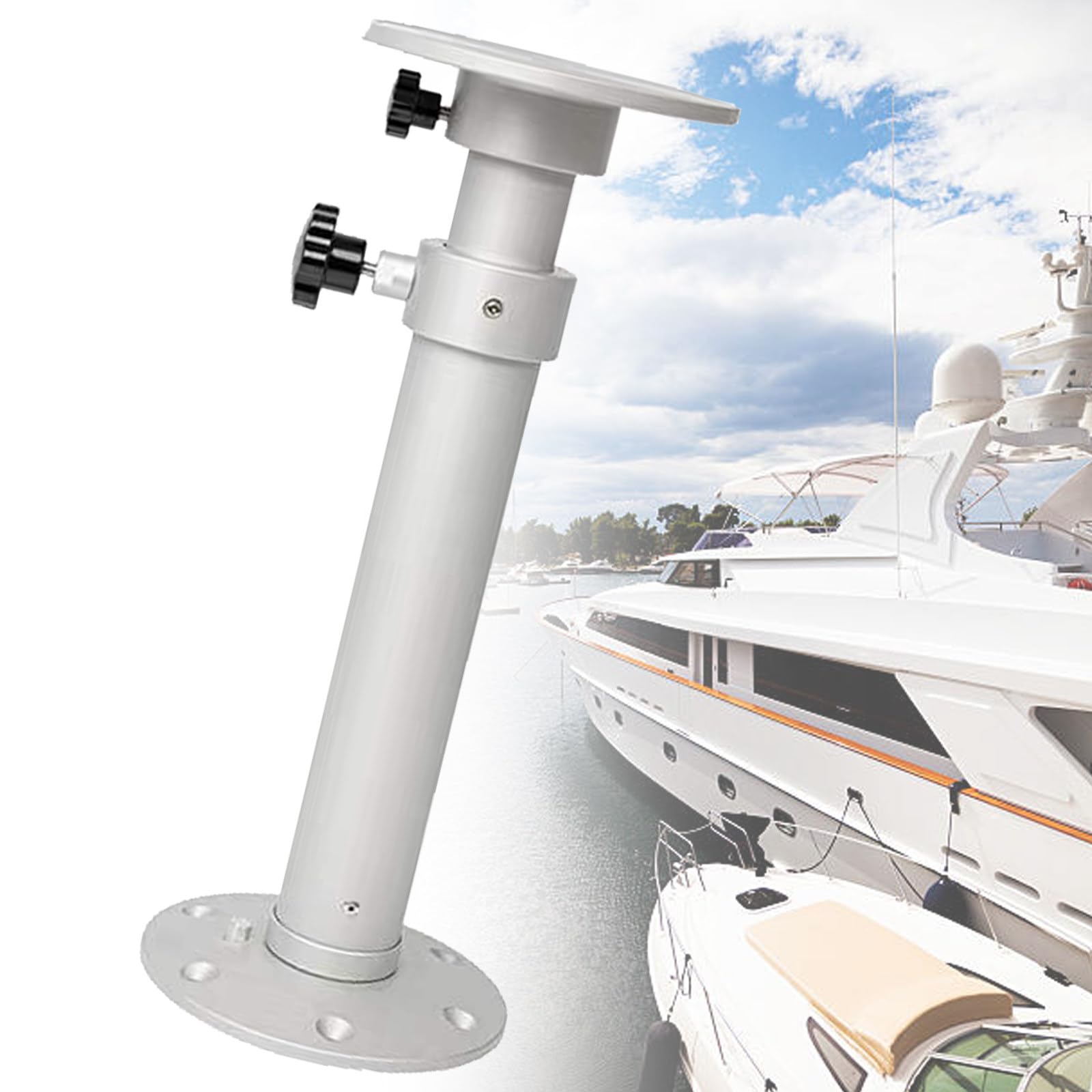 VNATWGOO 45–69 cm Verstellbarer Tischfuß, Tischfuß-Stativbein Aus Aluminiumlegierung FüR Wohnmobile, Teleskop-Tischfuß-Set, FüR Marine, Boot, Yacht von VNATWGOO