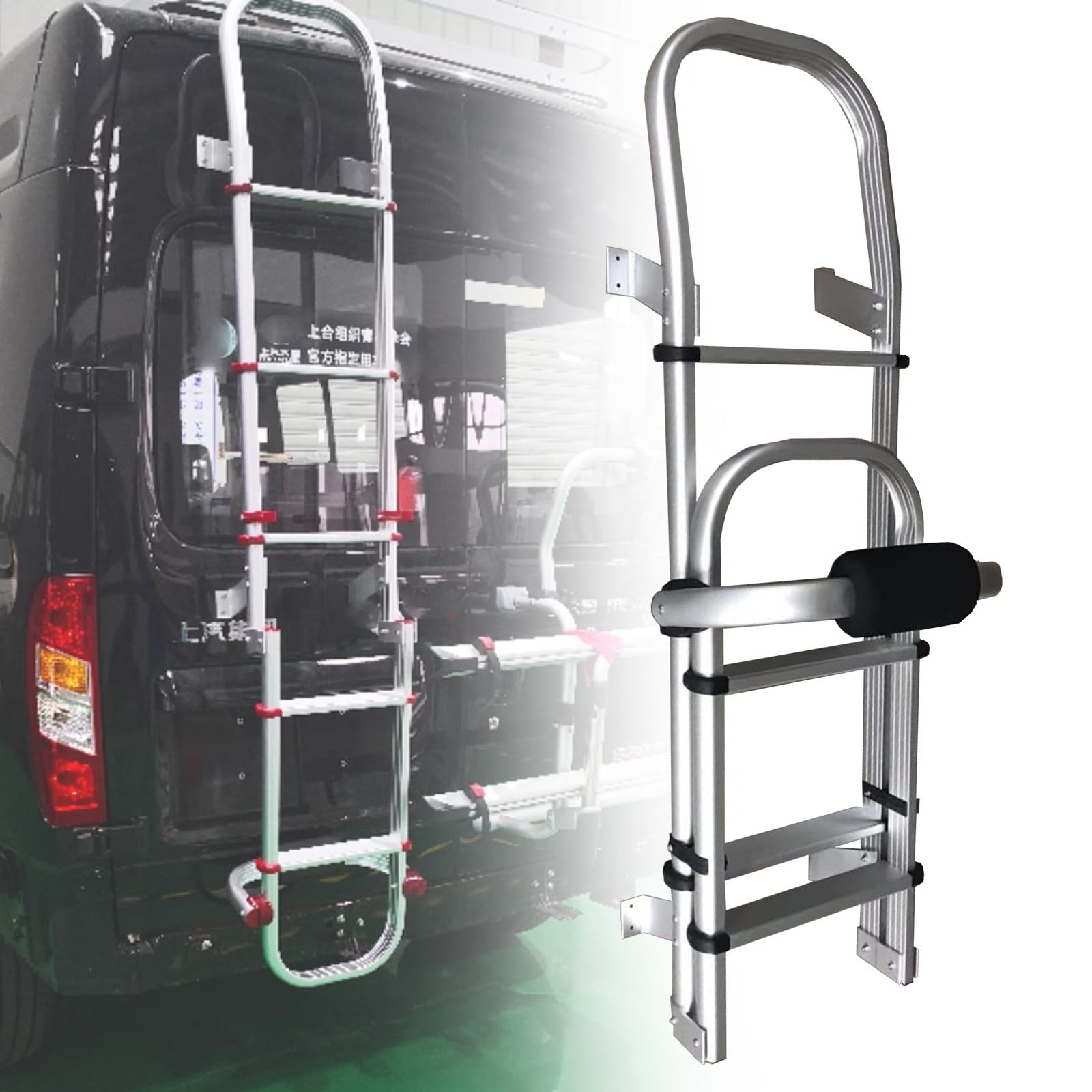 VNATWGOO Universale Rv-Leiter, Faltbare Leiter Aus Aluminiumlegierung, 182 cm Gerade AußEnleiter FüR Wohnmobile, FüR Wohnwagen, Wohnmobile von VNATWGOO