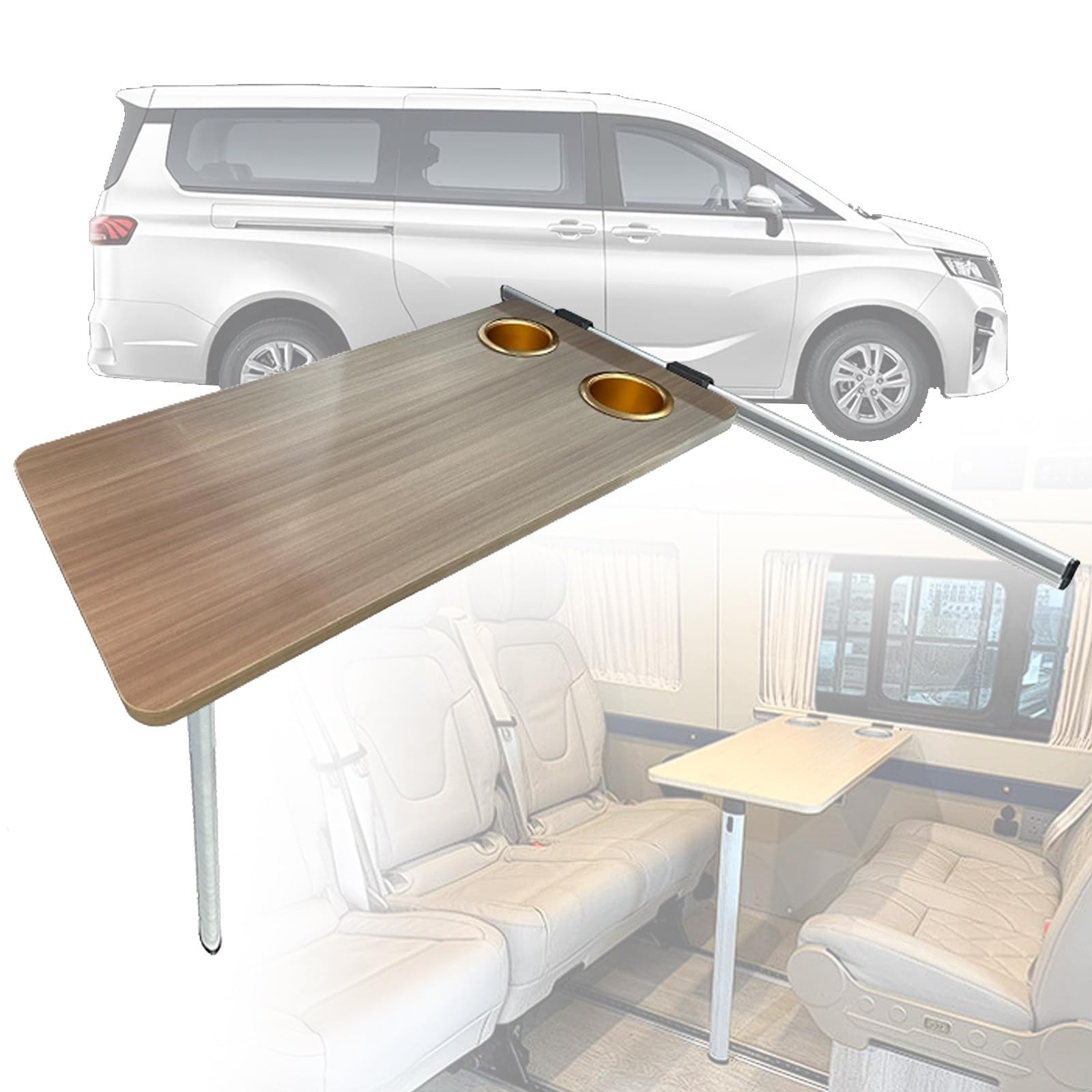 VNATWGOO Wandmontierter Klapptisch, Rv-Klapptisch, Rv-Mpv-Esstisch, Holztisch Aus Aluminiumlegierung, FüR Wohnwagen, Boot, Yacht von VNATWGOO