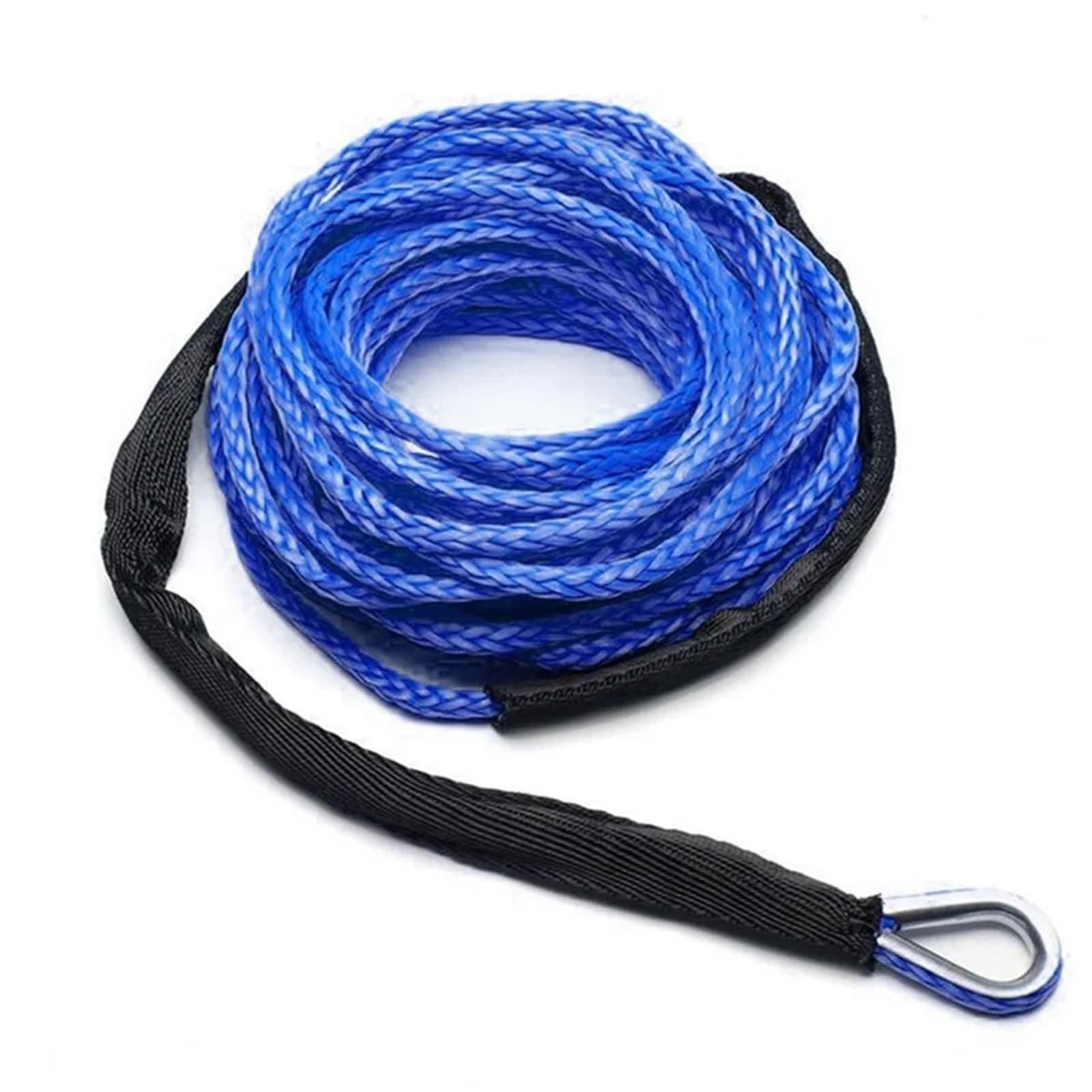 Synthetisches Windenseil-Kit 1/4''x50' LKW Boot Notfall Ersatz Auto Outdoor Zubehör Synthetische Winde Seil Kabel ATV UTV 7700lbs Abschleppseil Abschleppseil(Blue) von VNSMM