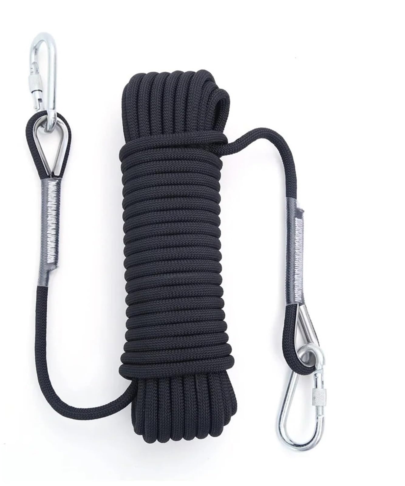 Synthetisches Windenseil-Kit 20 m Outdoor Rettungsseil Bergsteigen Sicherheitsseil Bergsteigen Sicherheit Flucht Hilfsseil Wildwandern Überlebensausrüstung Abschleppseil(Black) von VNSMM