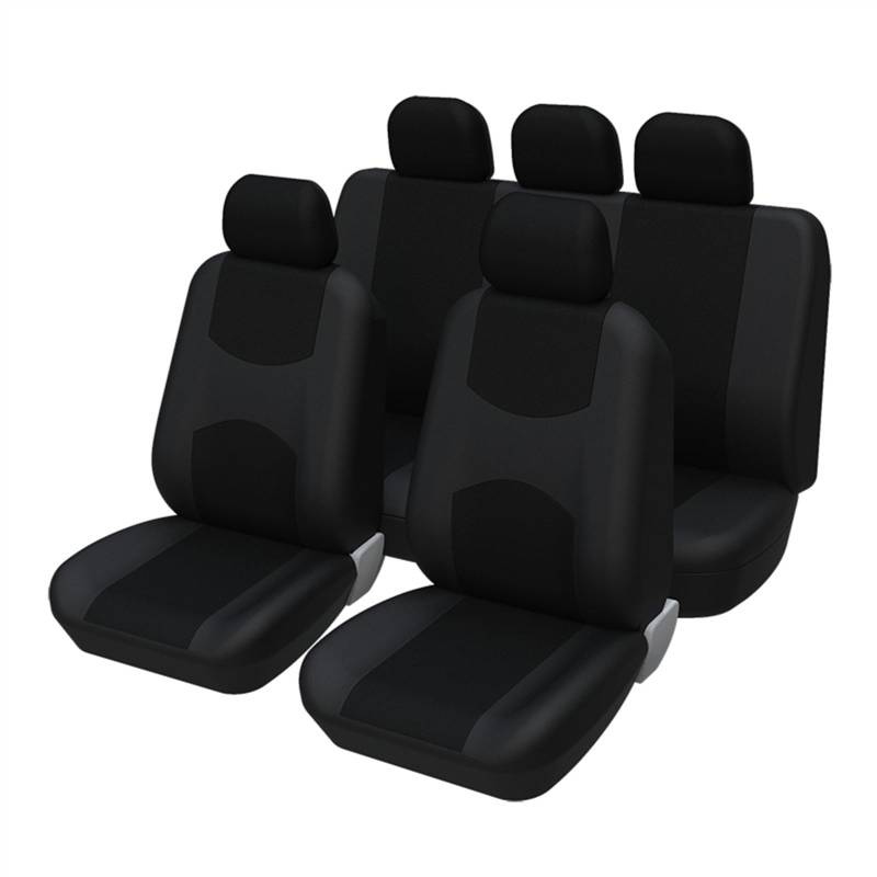 VNSMM Autositzschoner Auto-Schonbezüge Autositzbezug Abnehmbare Kopfstützen Universelle Sitzbezüge fürs Auto(Black Full Set) von VNSMM