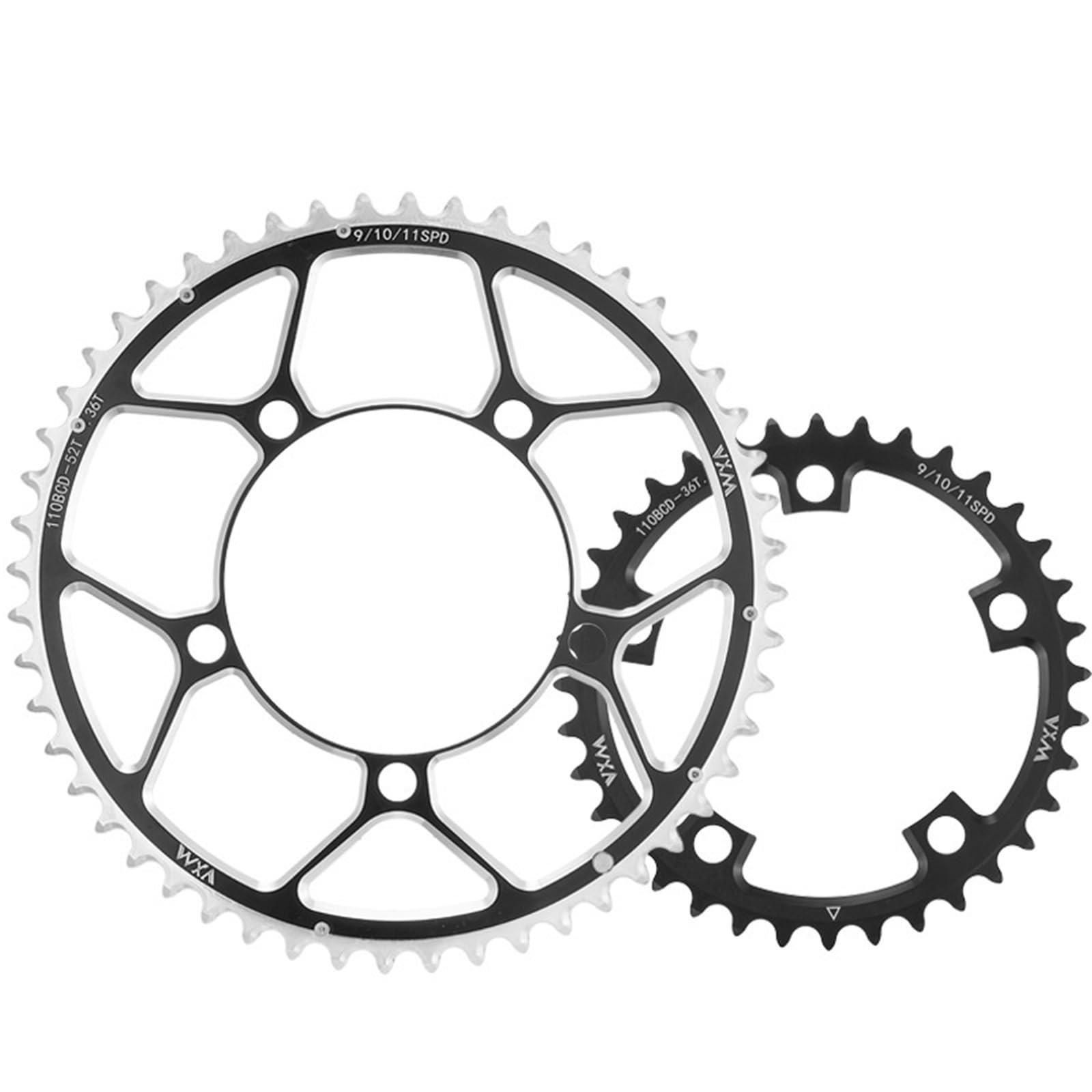 VNSMM Bremssattel 110BCD Power Die Disc 35/50T 36T/52T 39/53T Folding Auto Doppel Disc Fahrrad zubehör Y Teile Auto Bremskolben(36T 52T dual Disk) von VNSMM