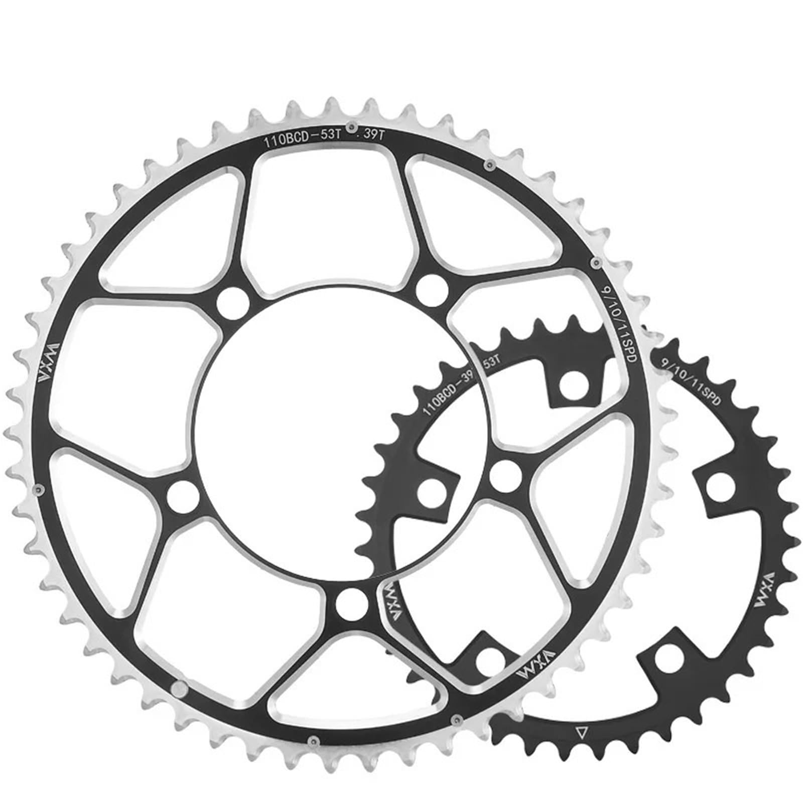 VNSMM Bremssattel 110BCD Power Die Disc 35/50T 36T/52T 39/53T Folding Auto Doppel Disc Fahrrad zubehör Y Teile Auto Bremskolben(39T 53T dual Disk) von VNSMM