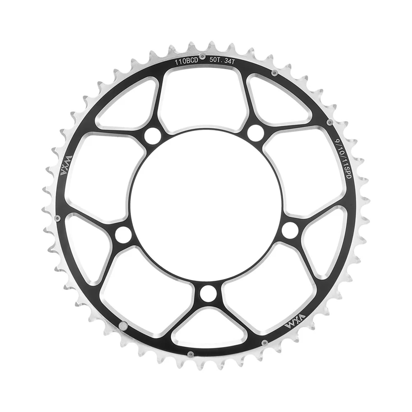 VNSMM Bremssattel 110BCD Power Die Disc 35/50T 36T/52T 39/53T Folding Auto Doppel Disc Fahrrad zubehör Y Teile Auto Bremskolben(50T Sheet) von VNSMM