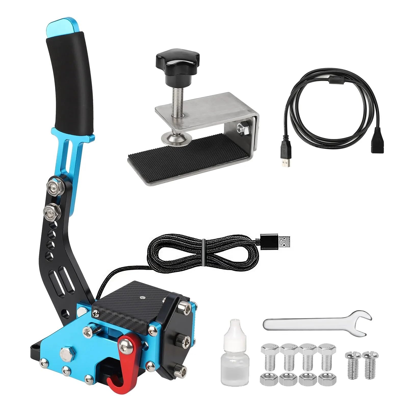 VNSMM Bremssattel Für Rally G29/G27/G25 USB Fit ForLogitechBrake System Handbremse/Drift Adapter Board Für PC Halle Sensor SIM300 T500 Auto Bremskolben(Blue with Clip) von VNSMM