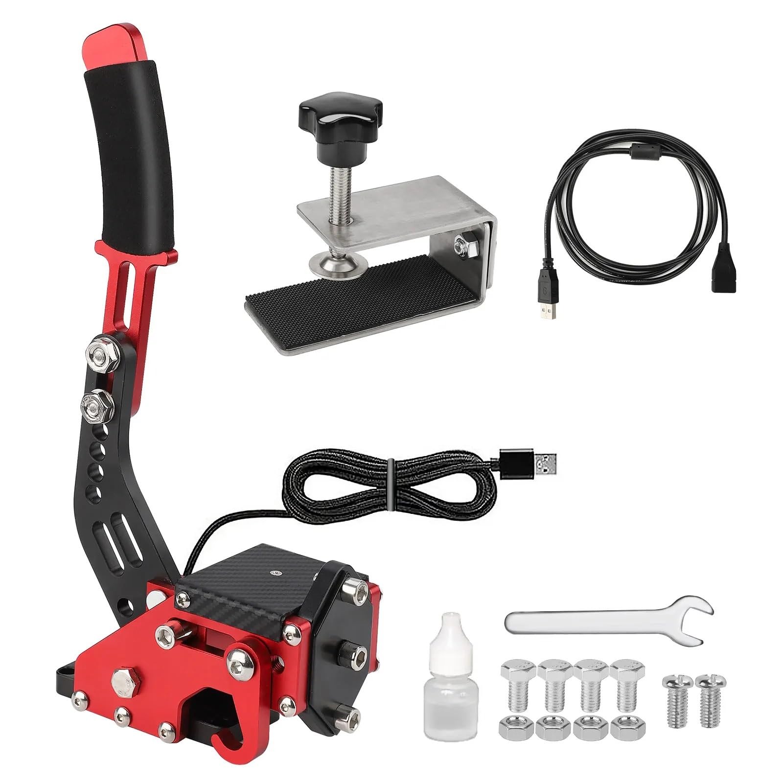 VNSMM Bremssattel Für Rally G29/G27/G25 USB Fit ForLogitechBrake System Handbremse/Drift Adapter Board Für PC Halle Sensor SIM300 T500 Auto Bremskolben(Red with Clip) von VNSMM