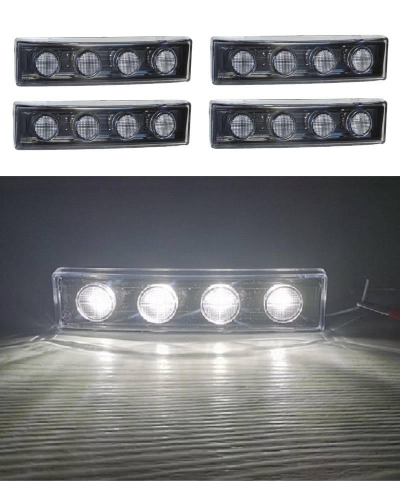 4x Dachkabine weiß Sonne LED Visierleuchten für Scania G P R T 12V 24V E-Prüfzeichen OEM Ersatz 1798980 1910438 von VNVIS