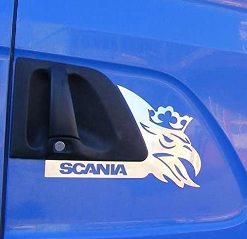 FILERA 2 Stück Türschild-Dekoration Edelstahl poliert für die Serie Scania R P G L 2004-2015 von VNVIS