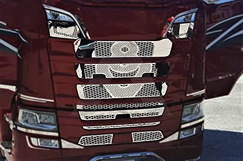 FILERA Frontgrill Dekor V8 Edelstahl für Scania S 2016+ NextGen mit DRL von VNVIS