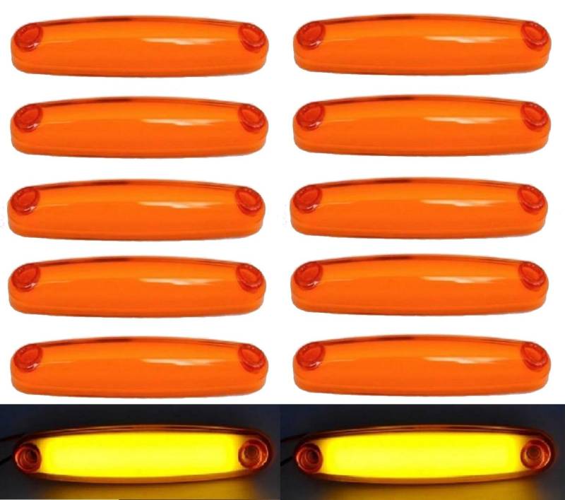 10 x 12 V 24 V LED Neon Vorderseite orange Bernstein Marker Leuchten Finger Truck Trailer Chassis Kippmulde Caravan Camper Van Bus von VNVISNR