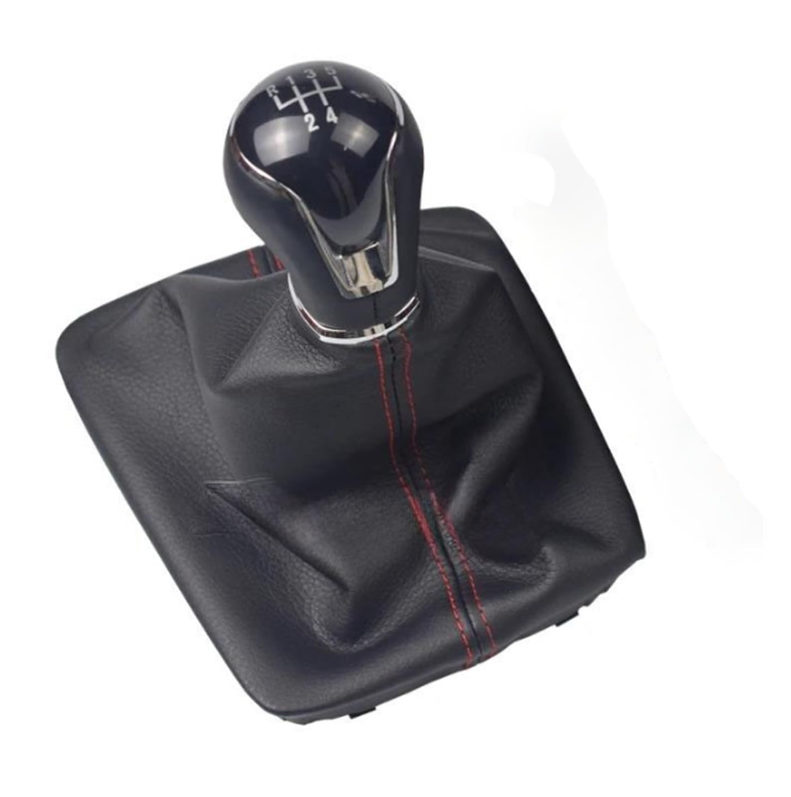 Schaltknauf Schalthebel Schaltknauf Manuell 5 6 Gang Für Seat Für Leon III 3 MK3 Mit Schwarzem Leder Kofferraumbezug Rote Linie(5 Speed) von VNXWHKGN
