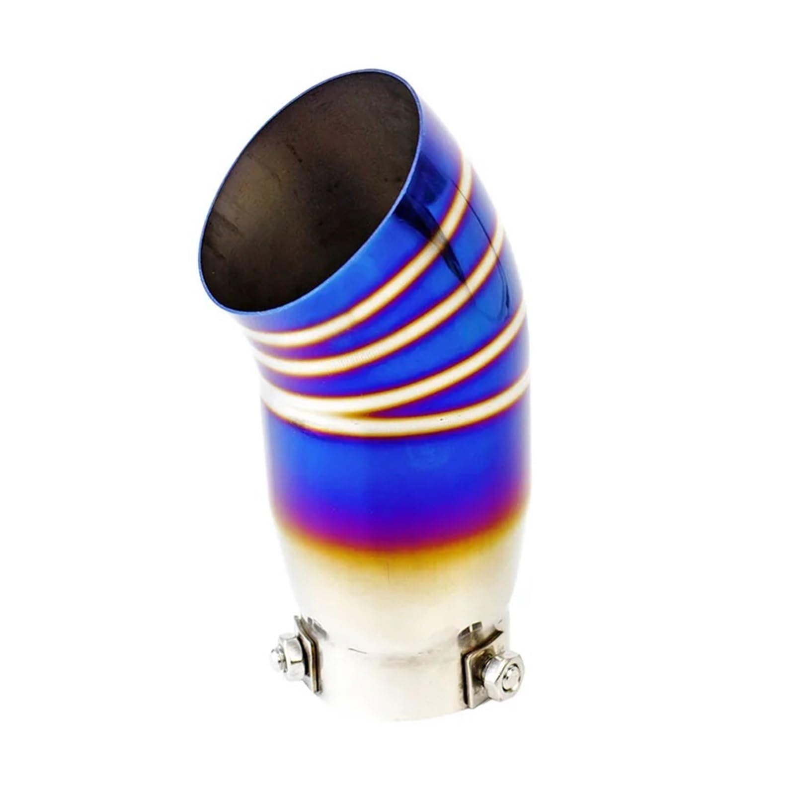 Auto-Auspuffrohr 64mm Auspuffrohrspitze 2,5 Zoll Edelstahl Regenbogen Schwarz Gold Burnt Blue Schalldämpfer Endrohr 2,5 Zoll Universal Auto Auspuffrohr Endrohr(Burnt Blue) von VOALVT