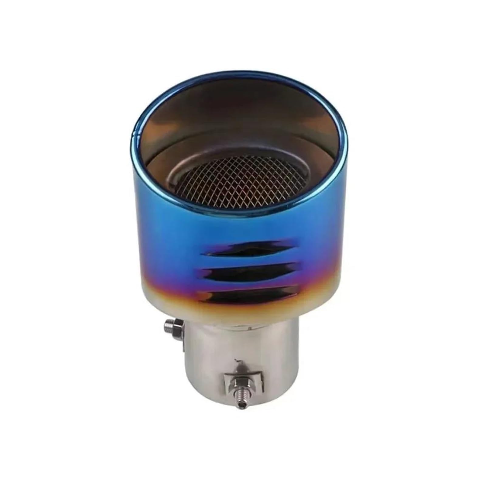 Auto-Auspuffrohr Autoauspuff Schalldämpfer Spitze Düse Endrohr Edelstahl Auto Schalldämpfer Doppel Quadrat Endrohre Abgasanlage Einlass 60mm Auto Auspuffrohr Endrohr(Straight Blue) von VOALVT