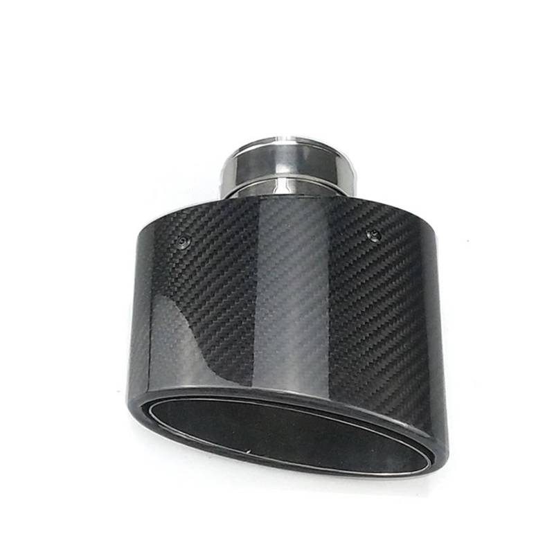 Auto-Auspuffrohr Universal-Auspuffblende Glänzend Kohlefaser Ovaler Auslass 150 X 90 Mm Edelstahl Für Geänderte Auspuffrohrdüse Auto Auspuffrohr Endrohr(Left-Inlet 60mm) von VOALVT