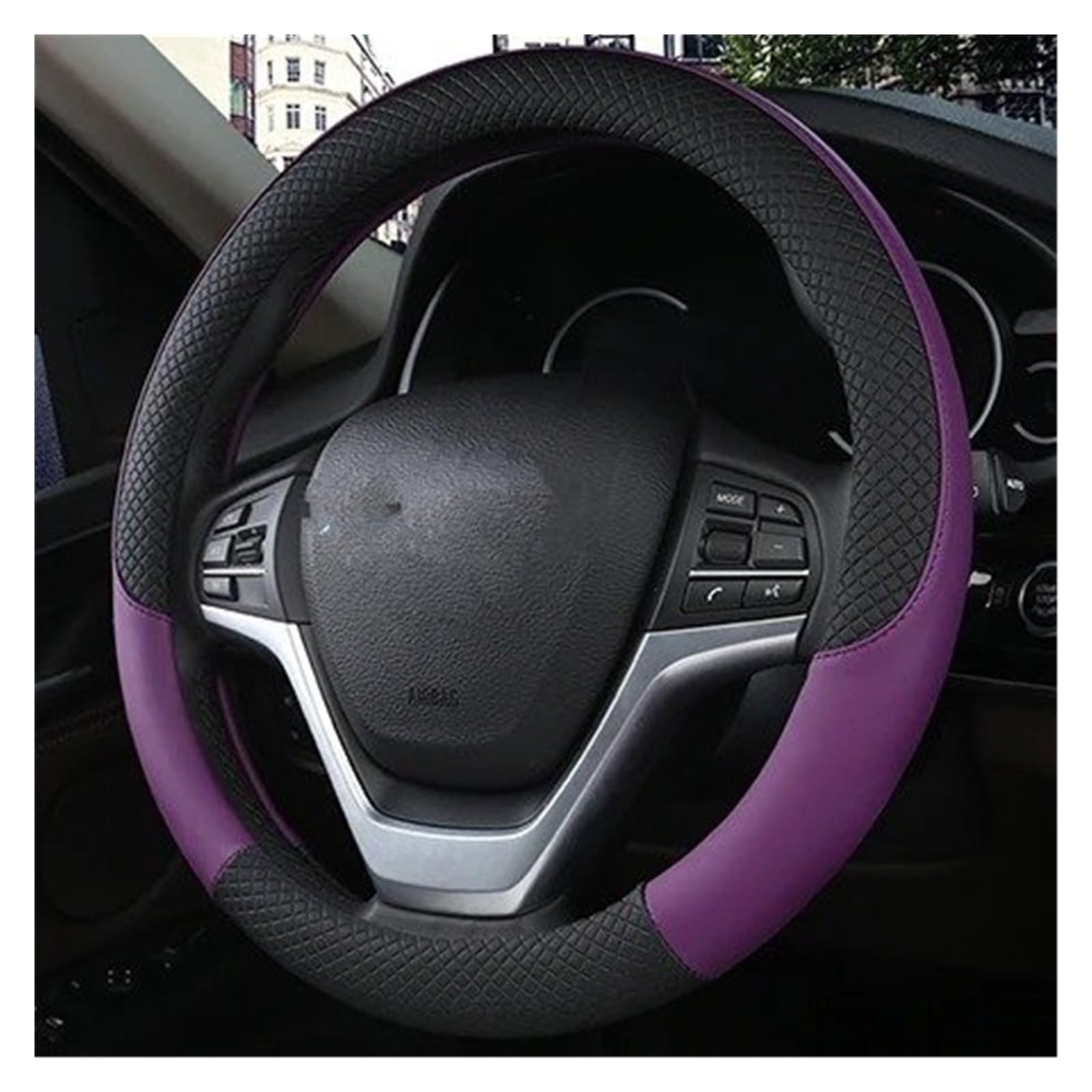 Auto Lenkrad Bezug Auto Lenkrad Abdeckungen Anti-Slip Leder Sport Auto Lenkrad Schutzhülle Abdeckung Auto-Styling Anti-fangen Halter Lenkrad Abdeckung(Purple) von VOALVT