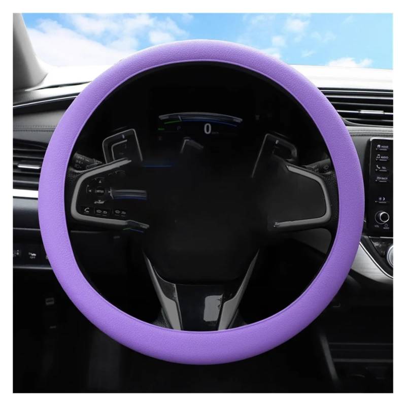 Auto Lenkrad Bezug Auto-Silikon-Lenkradabdeckung Sommer-Anti-Rutsch-Griff Elastischer Handschuh Universelle Textur Weiche Lenkradabdeckung Lenkrad Abdeckung(Purple) von VOALVT