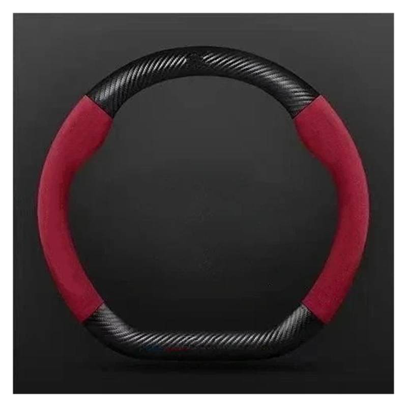 Auto Lenkrad Bezug Für BYD Für Atto 3 Für Dichtung Für Tang F3 E6 Für Qin Für Han Für Dolphin S6 Auto Wildleder Lenkrad Abdeckung Leder Anti-Slip Lenkrad Abdeckung(Red) von VOALVT