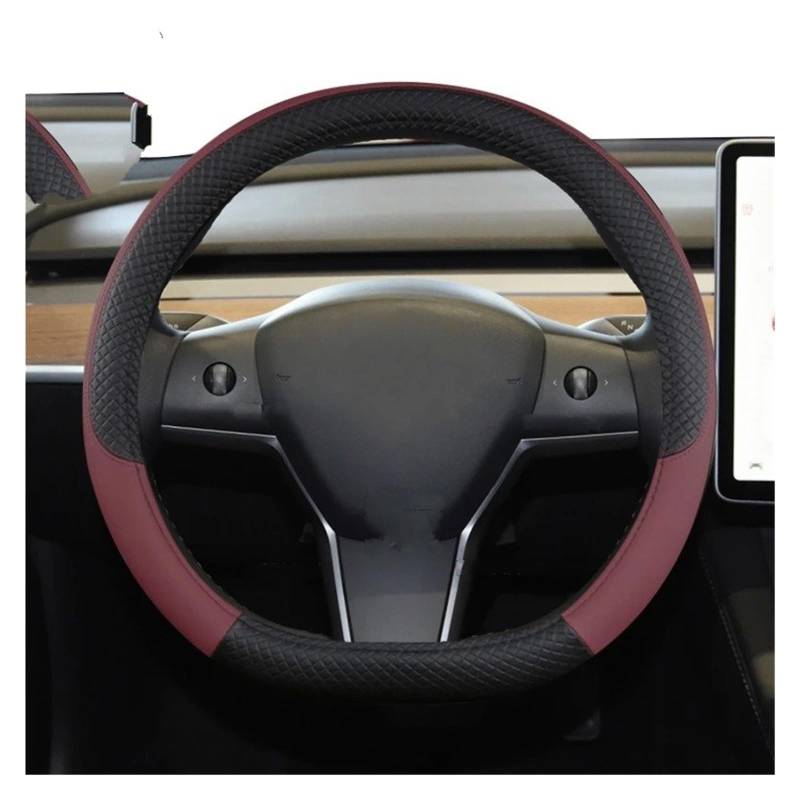 Auto Lenkrad Bezug Für BYD Für Dolphin Für Dichtung Für Tang Für Yuan Für Plus Auto Lenkrad Abdeckung Nicht-Slip Auto Zubehör Lenkrad Abdeckung(Wine Red) von VOALVT