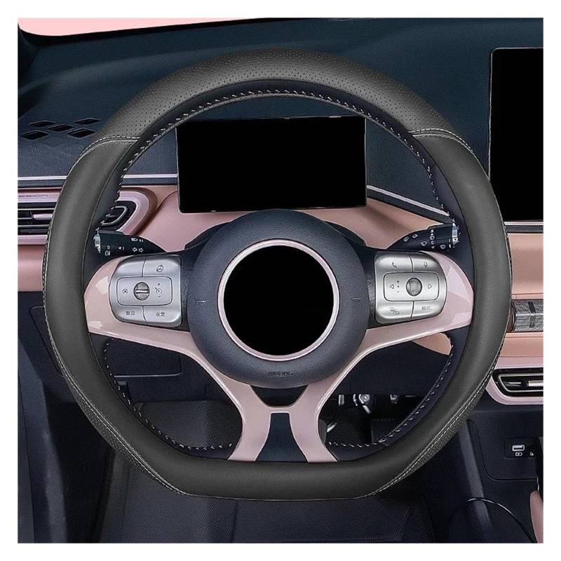 Auto Lenkrad Bezug Für BYD Für Dolphin Für Seagull Für Dichtung Für Qin Für Song Für Han Lenkrad Abdeckung Griff Nicht-Slip 38 cm Typ D Anti-schweiß Lenkrad Abdeckung(Black) von VOALVT