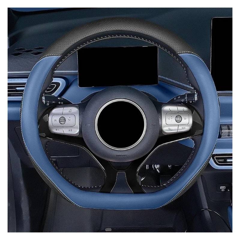 Auto Lenkrad Bezug Für BYD Für Dolphin Für Seagull Für Dichtung Für Qin Für Song Für Han Lenkrad Abdeckung Griff Nicht-Slip 38 cm Typ D Anti-schweiß Lenkrad Abdeckung(Dark Blue) von VOALVT