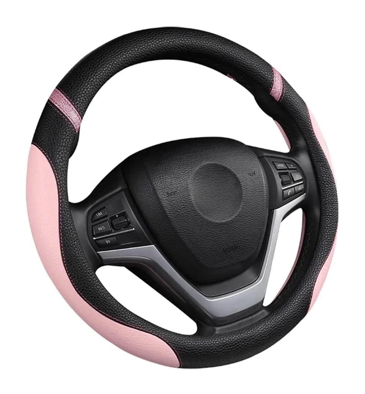 Auto Lenkrad Bezug Universeller Leder-Lenkradbezug Für Damen Mädchen Herren Niedlicher Lenkradbezug Für Auto 38,1 cm Lenkrad Abdeckung(Pink) von VOALVT