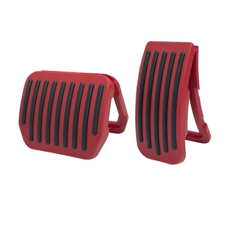 Auto Pedale Abdeckung Für Tesla Für Modell Für Y 3 Für Highland 2024 Zubehör Clip-on Auto Fuß Pedal Pads Abdeckungen Accelerator Bremse Rest Pedal Edelstahl Fußstütze Bremse(Classic Red) von VOALVT