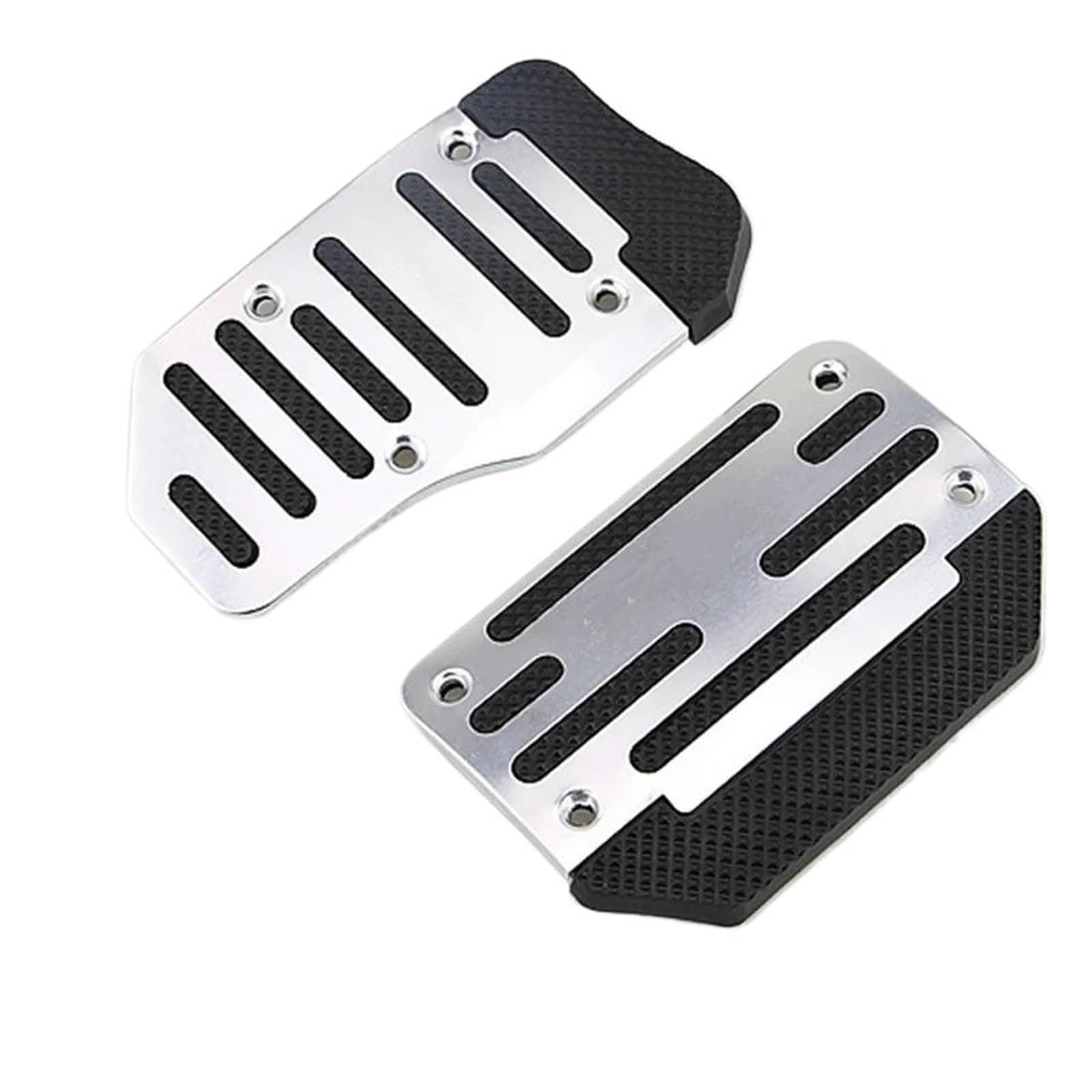 Auto Pedale Abdeckung Racing Auto Sport Metall Manuelle Automatische Und Kupplung Gas Bremse Fuß Matte Set rutschfeste Pedal Pads Abdeckung Universal Zubehör Edelstahl Fußstütze Bremse(Silver 2 pcs) von VOALVT